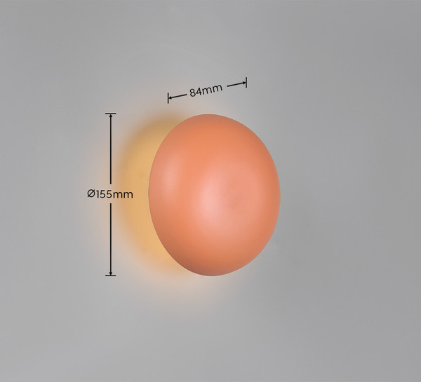 Reality R24431140 Davey LED Wandleuchte 1,5W ⌀15,5cm Apricot warmweiss Touch