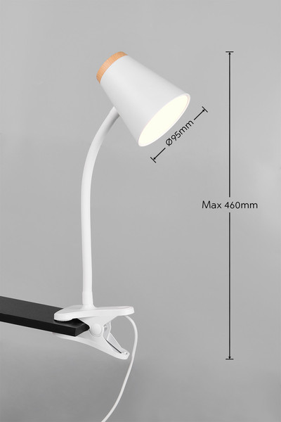Reality R25831101 Pongo LED Klemmleuchte 4,5W Weiß warmweiss