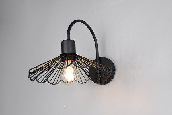 Reality R26431732 Margarita E27 Wandleuchte ⌀25cm Schwarz Matt