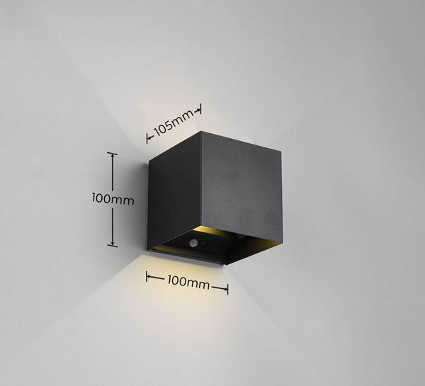 Reality Talent LED Wandleuchte  2x0,5W 10cm Schwarz Matt warmweiss