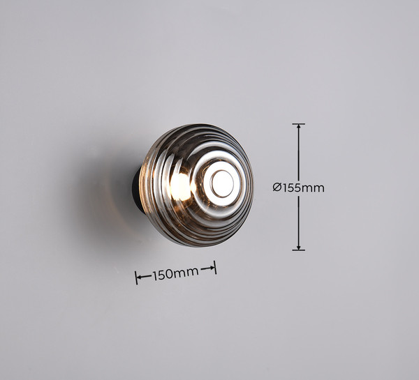 Reality R27771154 Earl LED Wandleuchte 1,5W ⌀15,5cm Schwarz Matt warmweiss Touch