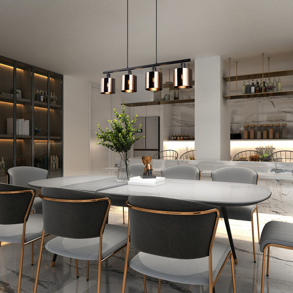 Reality R36304064 Jason E14 Pendelleuchte 4-fach ⌀12cm Bronzefarbig