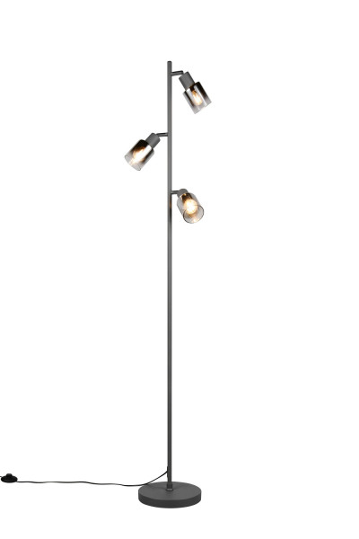 Reality R41783042 Cadiz E14 Stehleuchte 3-fach ⌀23cm Schwarz Matt