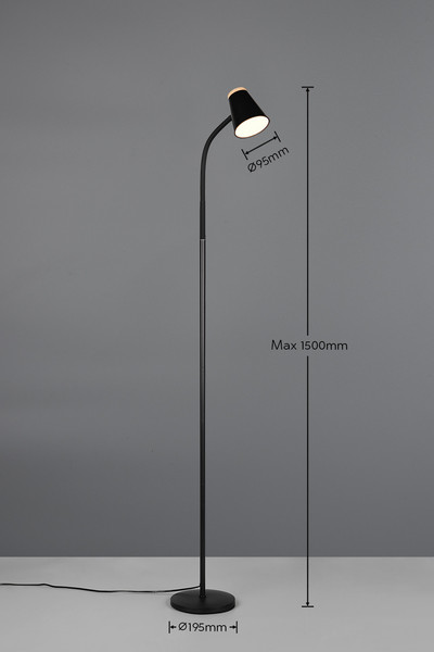 Reality R45831102 Pongo LED Stehleuchte 4,5W Schwarz warmweiss