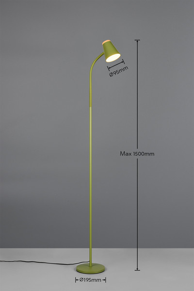 Reality R45831115 Pongo LED Stehleuchte 4,5W Grün warmweiss