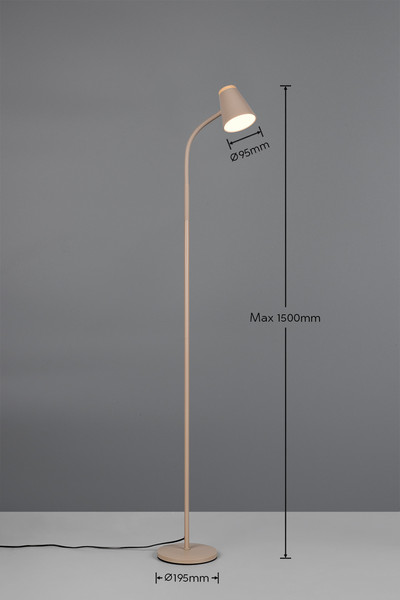 Reality R45831143 Pongo LED Stehleuchte 4,5W Warm Beige warmweiss