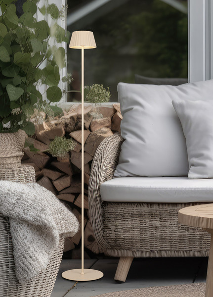 Reality R47706166 Suarez LED Stehleuchte 1,5W ⌀13,5cm dimmbar Sand IP44 warmweiss