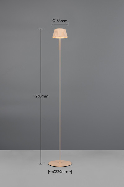 Reality R47706166 Suarez LED Stehleuchte 1,5W ⌀13,5cm dimmbar Sand IP44 warmweiss