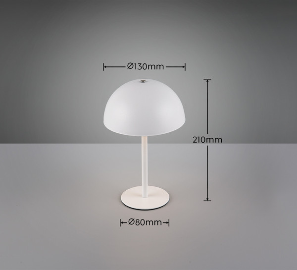 Reality R54891131 Munoz LED Tischleuchte 1,3W ⌀13cm Weiß Matt warmweiss Touch