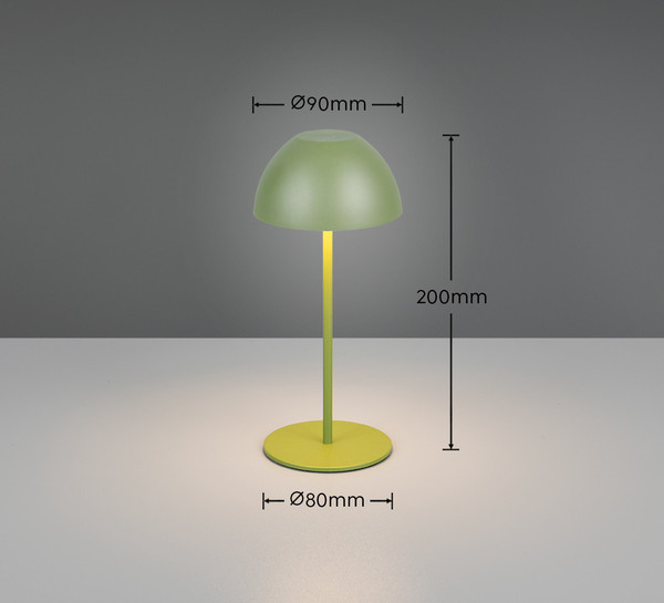 Reality R55601115 Ortiz LED Tischleuchte 2W ⌀9cm dimmbar Grün IP44 warmweiss