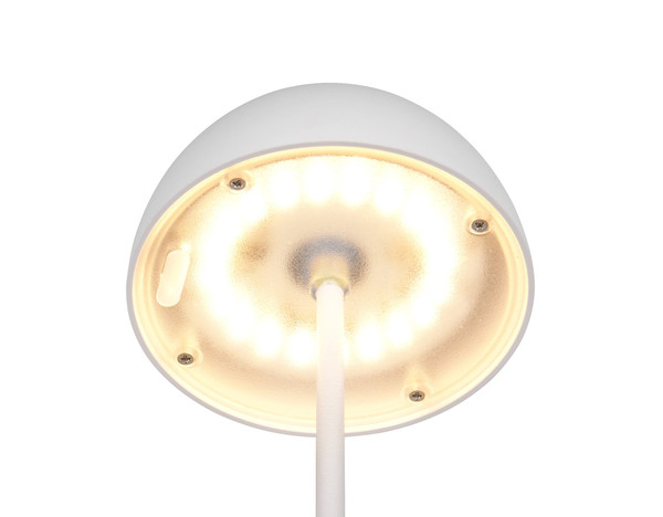 Reality R55601131 Ortiz LED Tischleuchte 2W ⌀9cm dimmbar Weiß Matt IP44 warmweiss