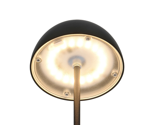 Reality R55601132 Ortiz LED Tischleuchte 2W ⌀9cm dimmbar Schwarz Matt IP44 warmweiss