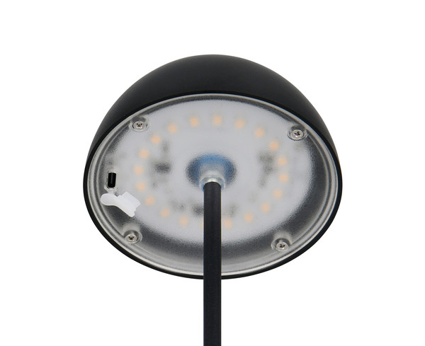 Reality R55601132 Ortiz LED Tischleuchte 2W ⌀9cm dimmbar Schwarz Matt IP44 warmweiss