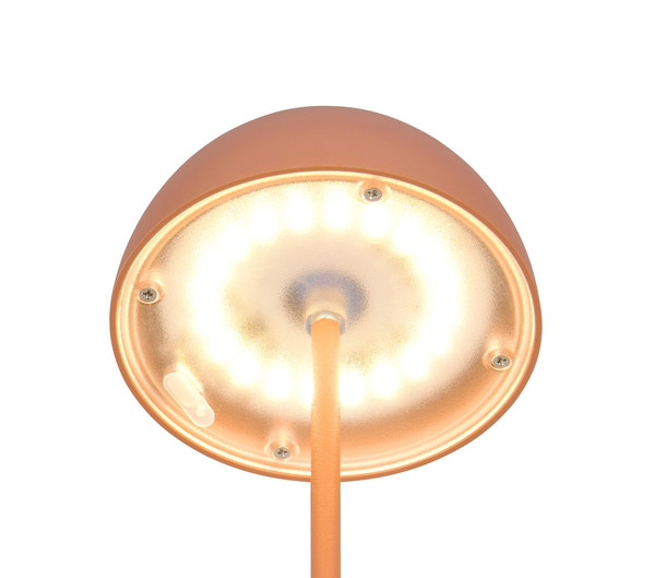 Reality R55601140 Ortiz LED Tischleuchte 2W ⌀9cm dimmbar Apricot IP44 warmweiss