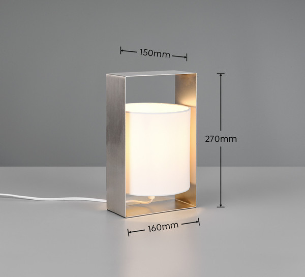 Reality R55751007 Pail E27 Tischleuchte Nickel Matt