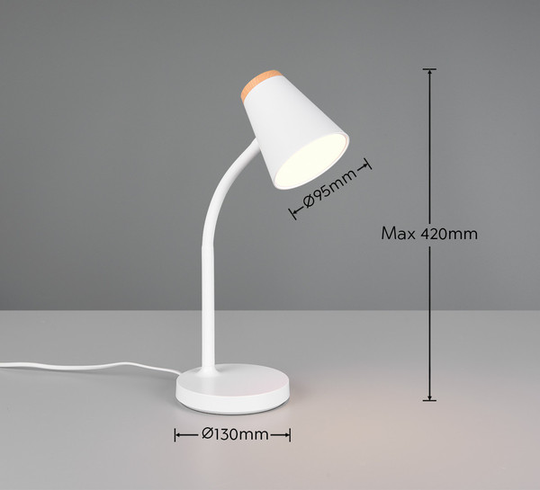 Reality R55831101 Pongo LED Tischleuchte 4,5W Weiß warmweiss