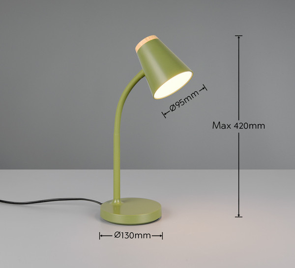 Reality R55831115 Pongo LED Tischleuchte 4,5W Grün warmweiss