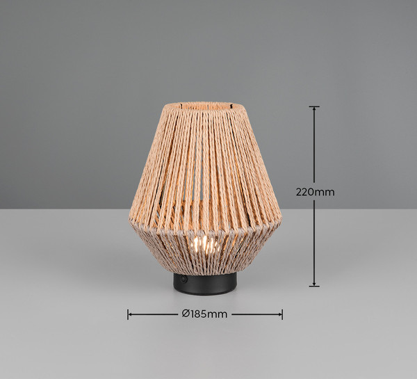 Reality R55991126 Lira LED Tischleuchte 1,5W ⌀18,5cm Braun warmweiss Touch