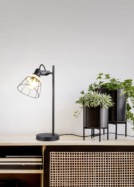 Casalum R56231032 Jerome E27 Tischleuchte ⌀16cm Schwarz Matt