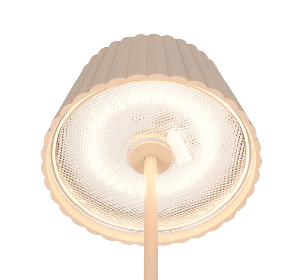 Reality R57706166 Suarez LED Tischleuchte 1,5W ⌀13,5cm dimmbar Sand IP44 warmweiss