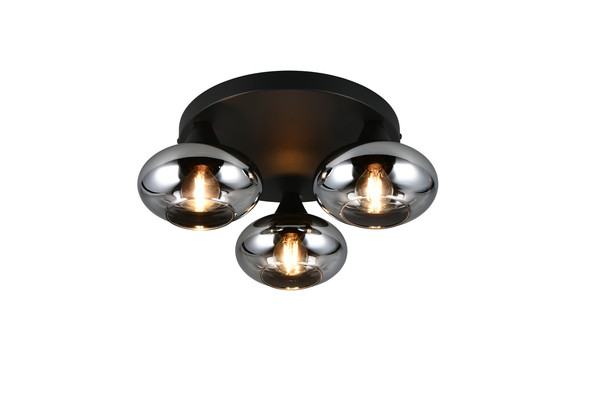 Reality R66643054 Divina E14 Deckenleuchte 3-fach ⌀39cm Rauchfarbig