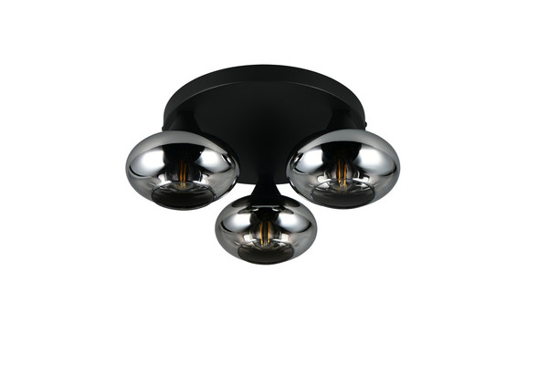 Reality R66643054 Divina E14 Deckenleuchte 3-fach ⌀39cm Rauchfarbig