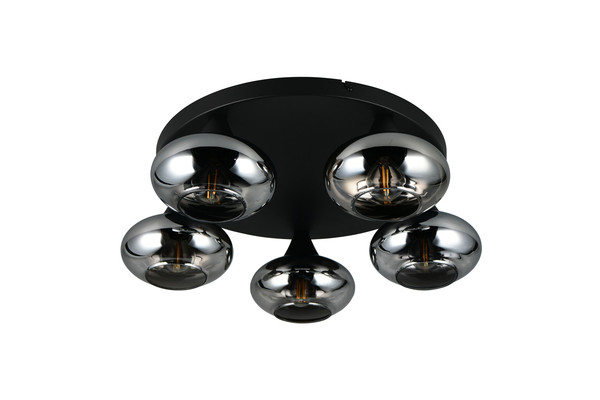 Reality R66645054 Divina E14 Deckenleuchte 5-fach ⌀49cm Rauchfarbig