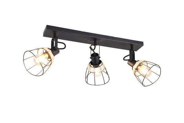 Casalum R86233032 Jerome E27 Strahler 3-fach Schwarz Matt