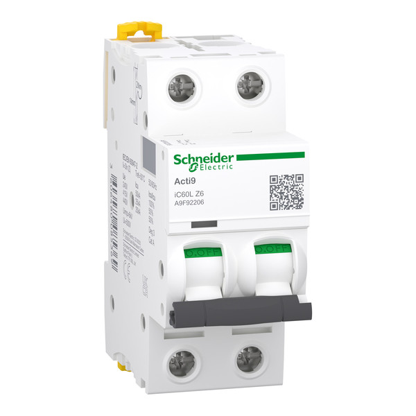 Schneider Electric A9F92206 Leitungsschutzschalter iC60L, 2P, 6A, Z-Charakteristik, 25kA