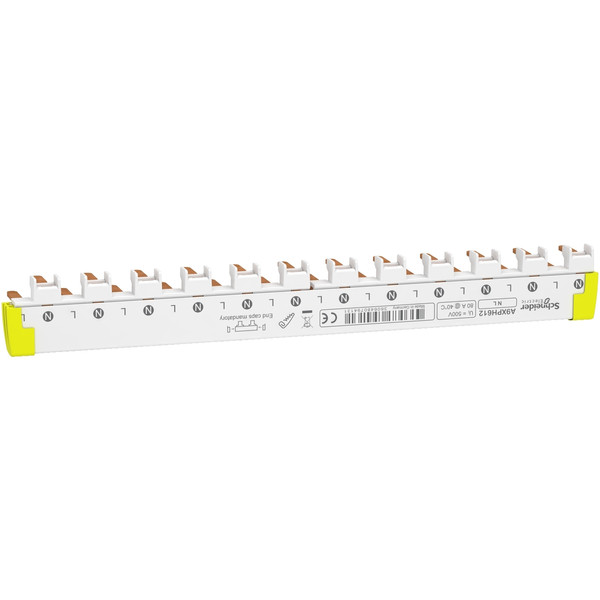 Schneider Electric A9XPH612 Phasenschiene für FI/LS, ablängbar, 1P+N, 12 Module für 6 FI/LS, 80A