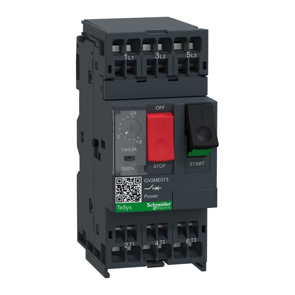 Schneider Electric GV2ME073 Motorschutzschalter, 3p, 1,6-2,5A, Tasterbetätigung, Federzuganschluss