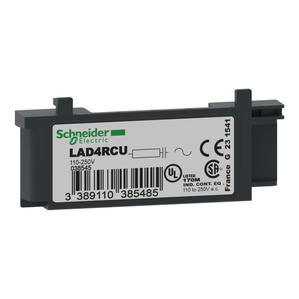 Schneider Electric LAD4RCU Beschaltungsmodul, RC-Glied, 110-250V AC, für LC1D09-38