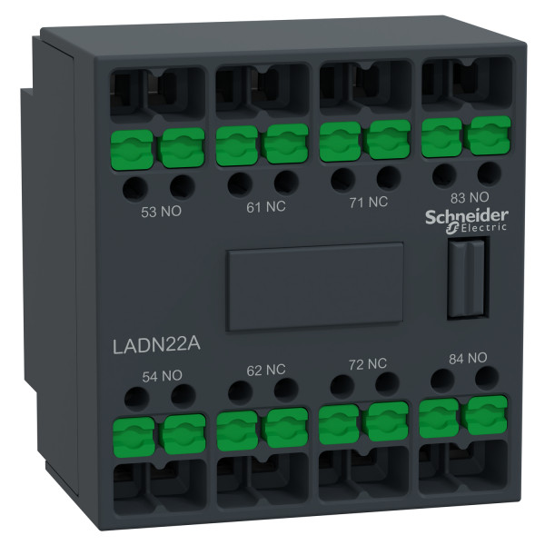 Schneider Electric LADN22A Hilfsschalterblock, 2S+2Ö, SnapIN Anschlussklemmen