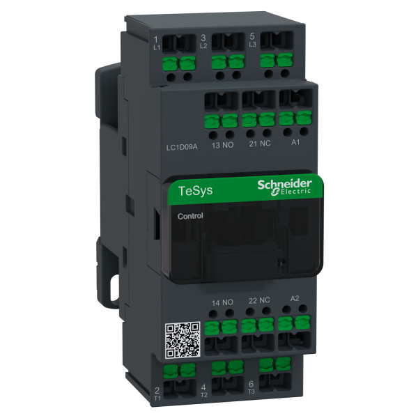Schneider Electric LC1D09AP7 Leistungsschütz LC1D 3p, +1S+1Ö, 4 kW, 9 A, 400 V AC3, Spule 230 V AC, SnapIN