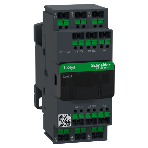 Schneider Electric LC1D12AP7 Leistungsschütz LC1D 3p, +1S+1Ö, 5,5 kW, 12 A, 400 V AC3, Spule 230 V AC, SnapIN