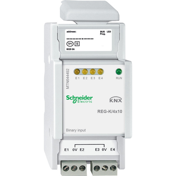Schneider Electric MTN644492 Binäreingang REG-K/4x10, lichtgrau