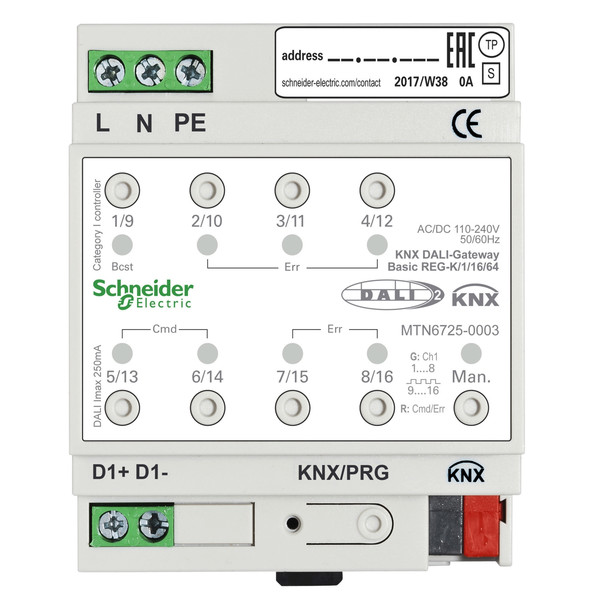 Schneider Electric MTN6725-0003 KNX DALI-Gateway Basic REG-K/1/16/64 1Kanal