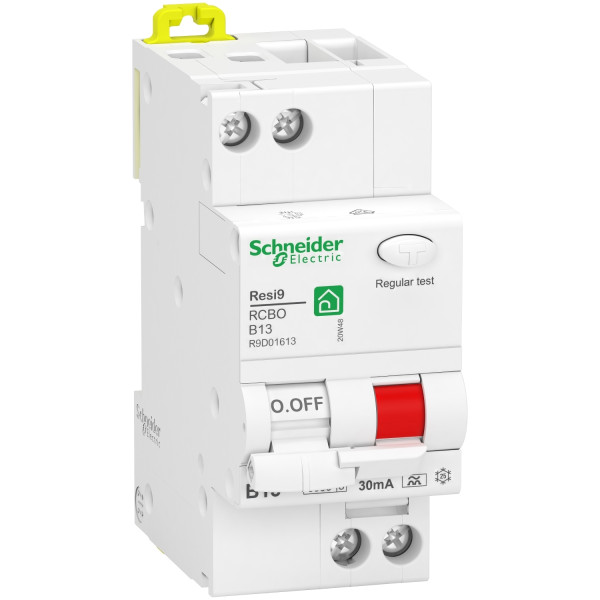 Schneider Electric R9D01613 FI/LS-Schalter Resi9 1P+N, 13A, B-Charakteristik, 30mA, Typ A, 6kA