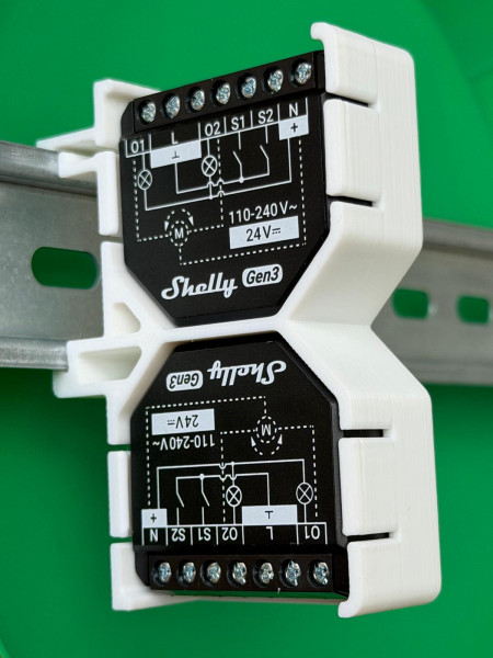 SOIXX Hutschienenhalter für 2 x Shelly Wave, PLUS, Gen3, Gen4 DIN Rail 35 mm Hutschiene Halter