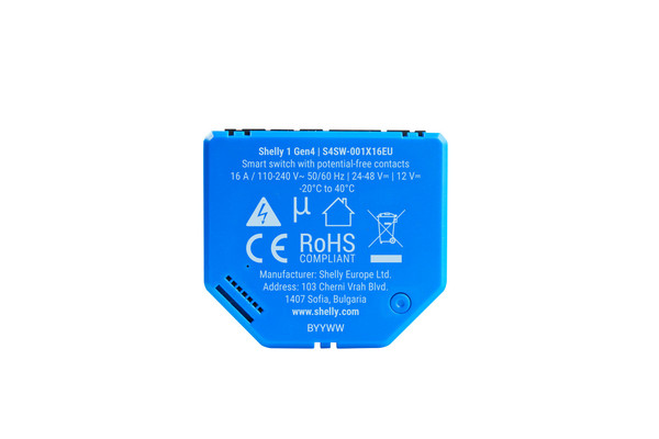Shelly 1 Gen4, 2er-Pack - Multiprotokoll-Schaltaktor, WLAN, Zigbee, Matter, BT