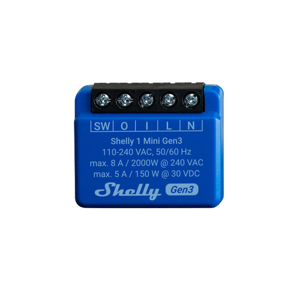 Shelly 1 Mini Gen3 - Kompakter WLAN Schaltaktor, 8A, potenzialfrei, BT