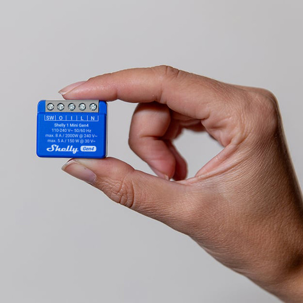 Shelly 1 Mini Gen4, 2er-Pack - Kompakter Multiprotokoll-Aktor, WLAN, Zigbee, Matter, BT