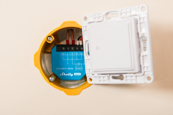 Shelly 1L - WLAN Schaltaktor ohne Neutralleiter, Nachfolger/Gen3, inkl. Bypass Upgrade BT