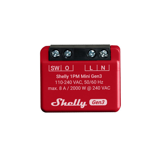 Shelly 1PM Mini Gen3 - Kompakter WLAN Aktor mit Strommessung, BT
