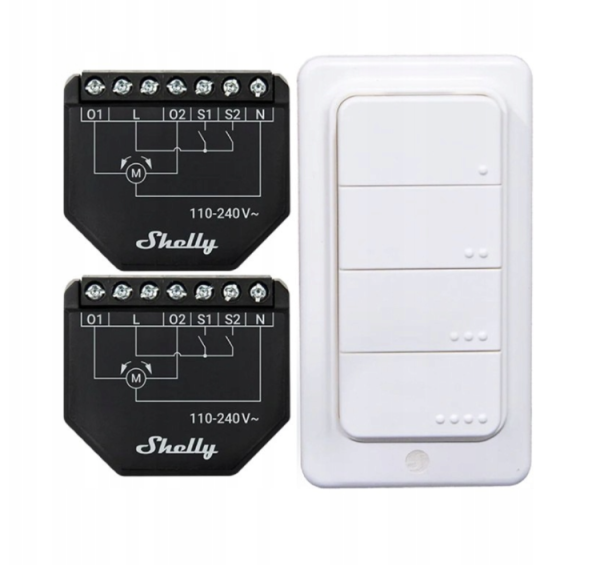 Shelly Rollladen-Großset, 2x Shutter + BLU RC Button 4