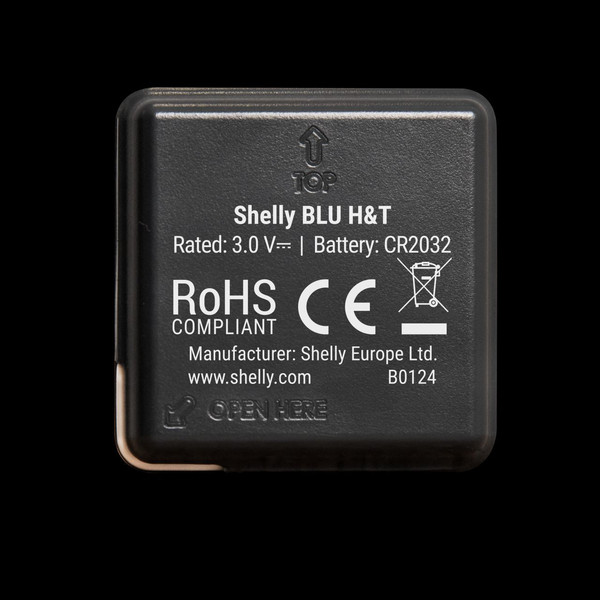 Shelly BLU H&T - Bluetooth Temperatur- & Feuchtigkeitssensor, Schwarz