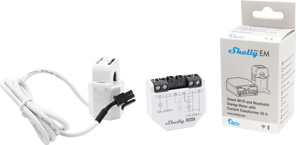Shelly EM Gen3 - WLAN Energiezähler Set inkl. 50A Wandler, Stromzähler, Messfunktion