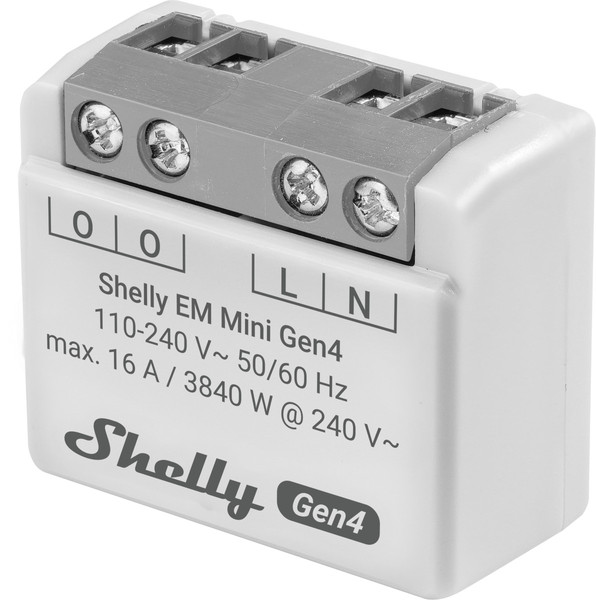 Shelly EM Mini Gen4 - Kompakter Energiemesser, Multiprotokoll/Matter, 1 Kanal WLAN, Zigbee, BT