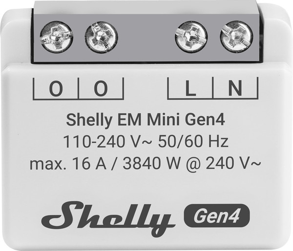Shelly EM Mini Gen4 - Kompakter Energiemesser, Multiprotokoll/Matter, 1 Kanal WLAN, Zigbee, BT