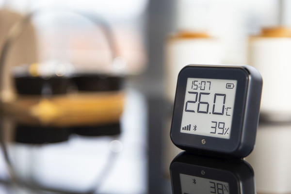 Shelly H&T Gen3 - WLAN Temperatur- & Feuchtigkeitssensor, Matt Schwarz, BT, USB-C